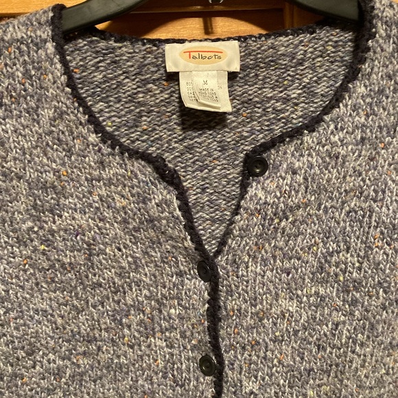 Talbots Grey & Black Wool Knitted Cardigan - Picture 4 of 12